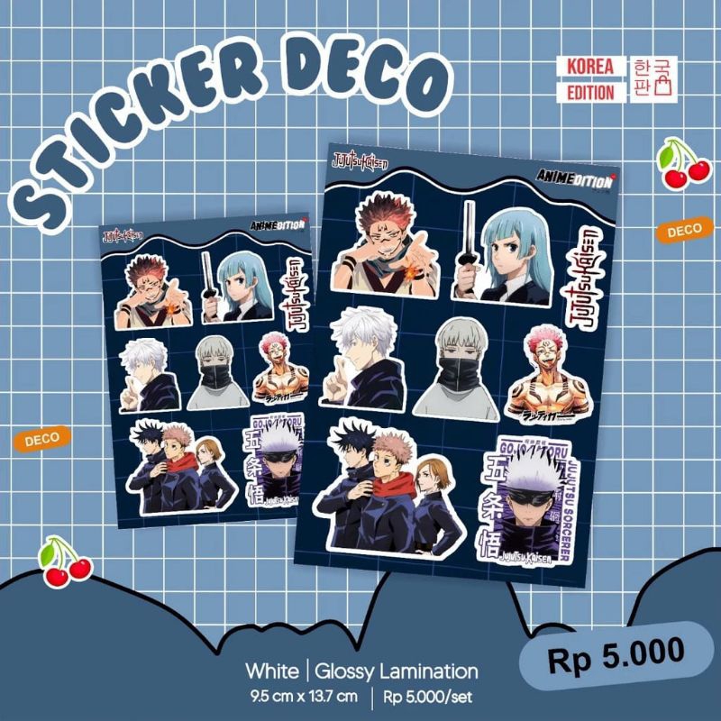 

KA DECORATION STICKER ANIME VERSION SPY X FAMILY TOKYO REVENGERS HAIKYU JUJUTSU KAISEN GENSHIN IMPACT