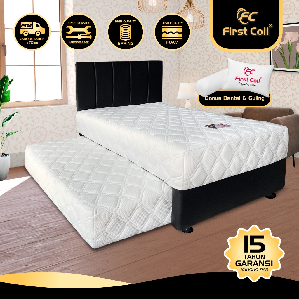 First Coil Springbed 2 in 1 Standard - Kasur Springbed 2 in 1 Fullset