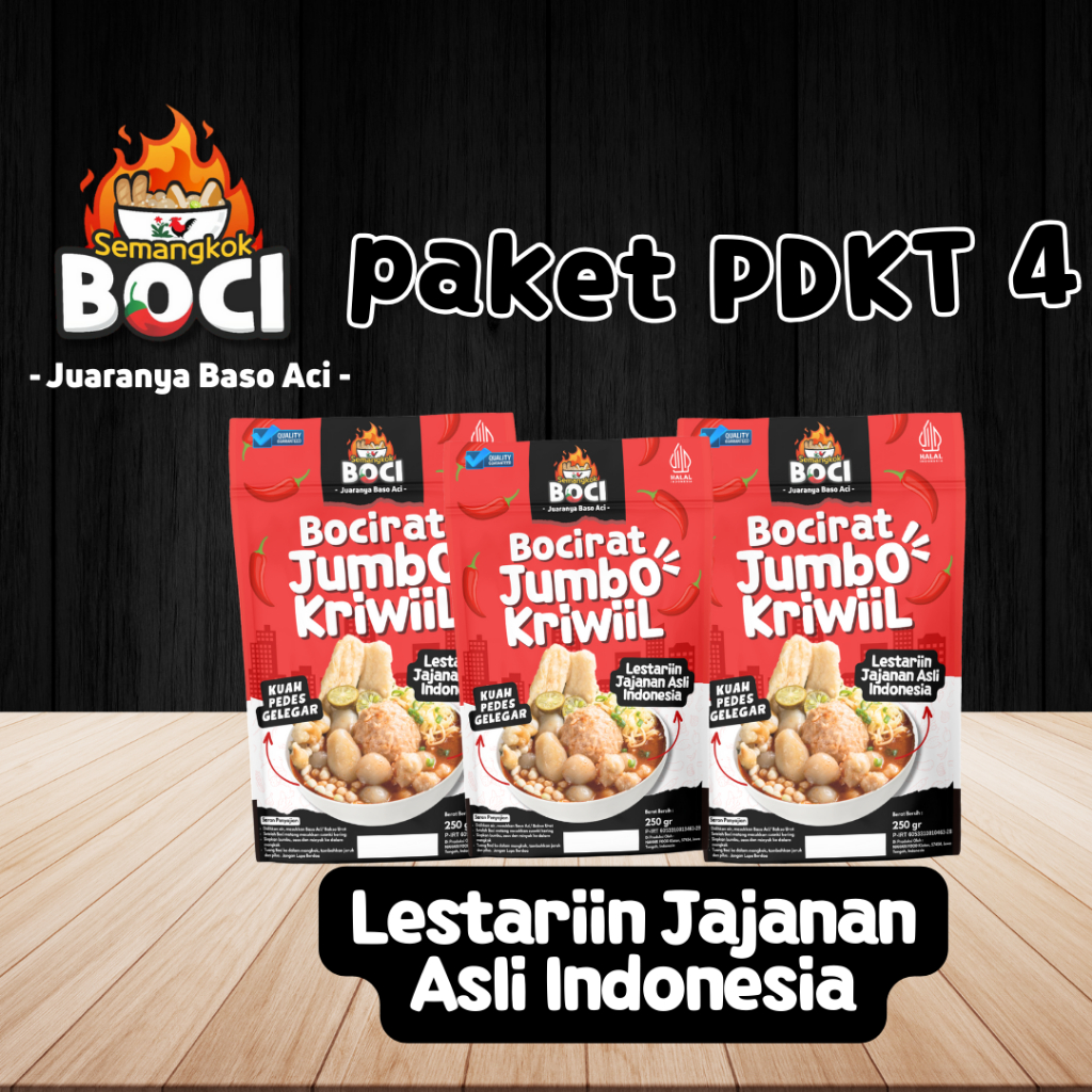 

Bocirat PDKT 4 Semangkok Boci (3 Bocirat Jumbo Kriwil Cover Merah)