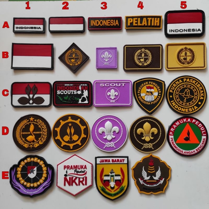 Patch rubber logo pramuka - tempelan karet aksesoris velchro