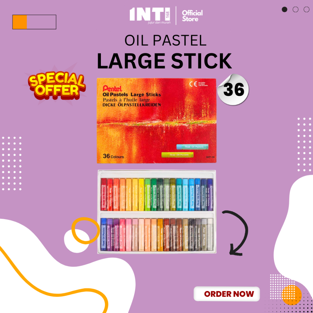 

Pentel Oil Pastel Crayon krayon pentel oil pastel GH-36 Oil Pastels Isi 36 Warna Large Stick
