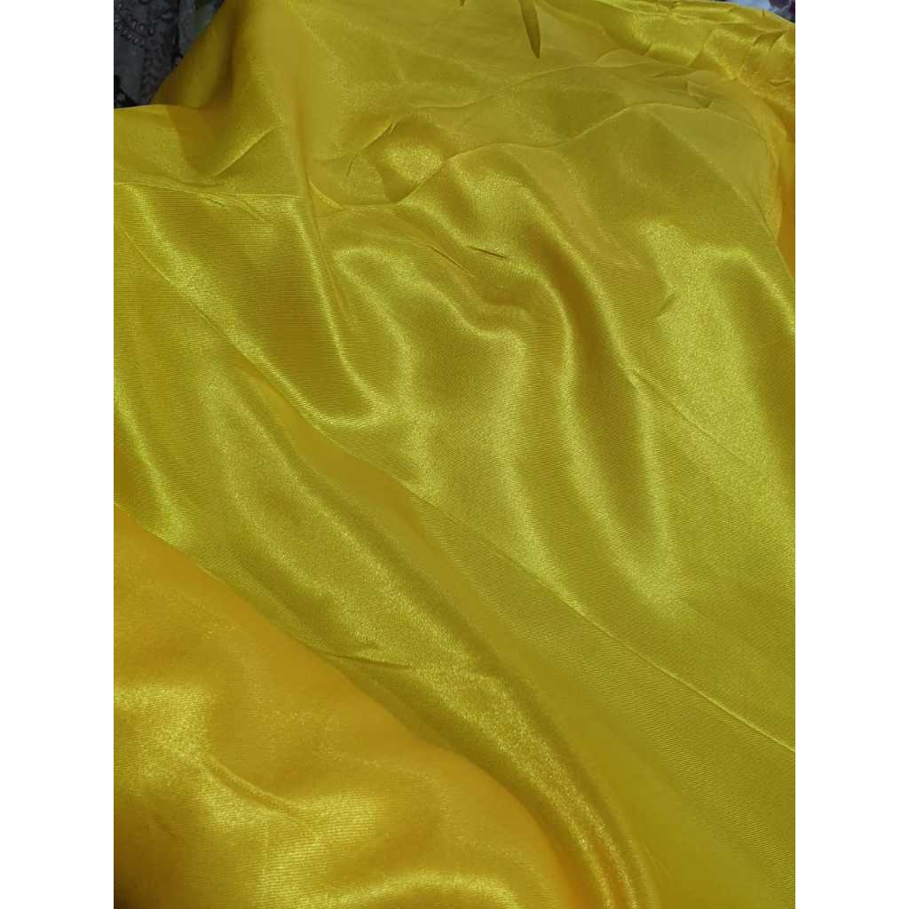 Kain Satin SUPER SATEN Meteran varian KUNING CERAH / TERANG