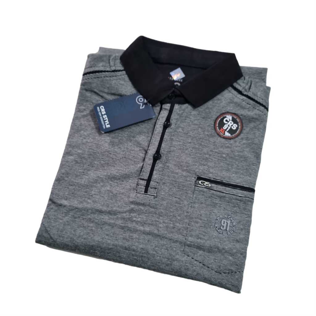 kaos kerah salur CRS 91 original pria distro | kaos pria keren | kerah | kaos motif | COD NUSANTARA