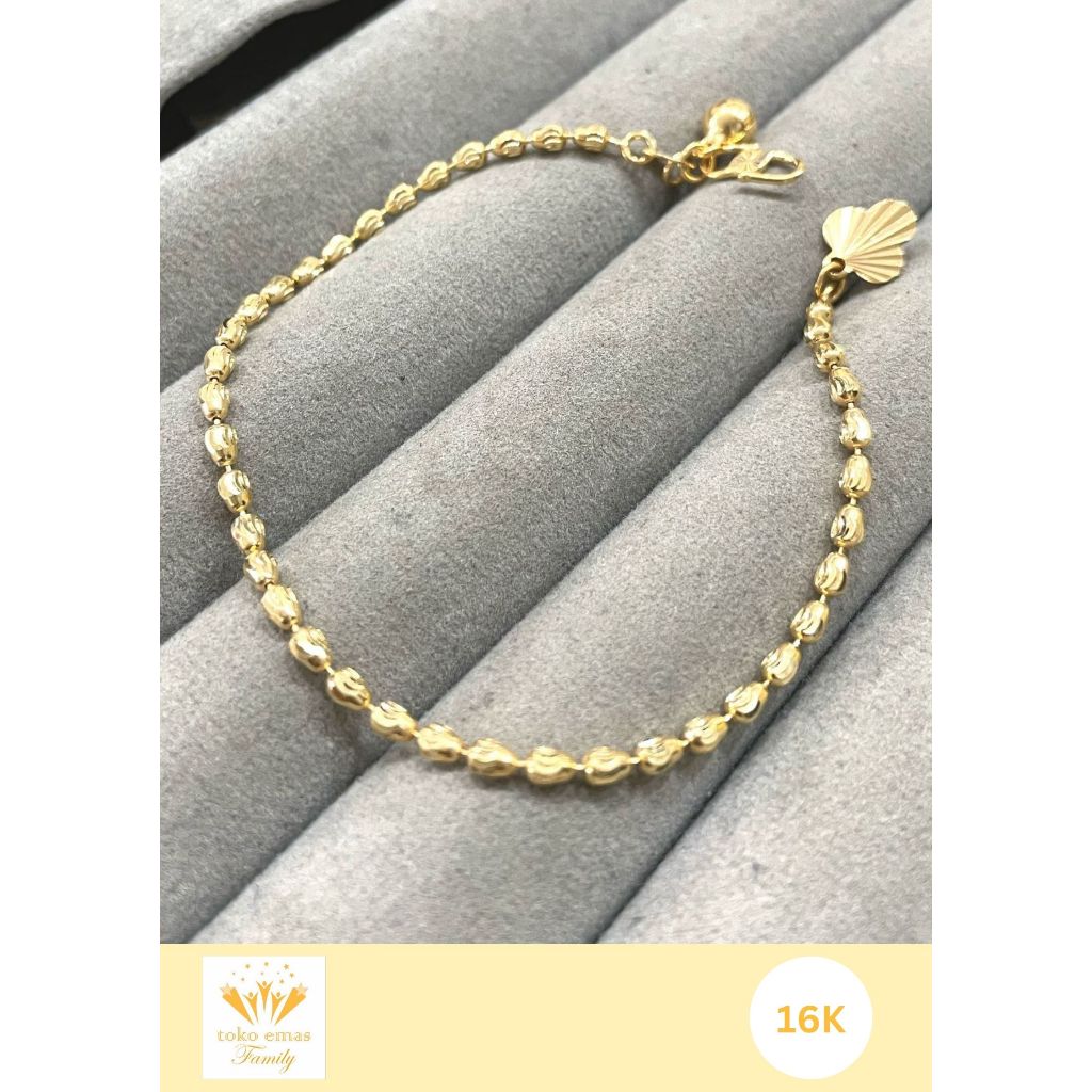 Gelang Emas Kadar 700 (16K) Model Jedar Biji Lada