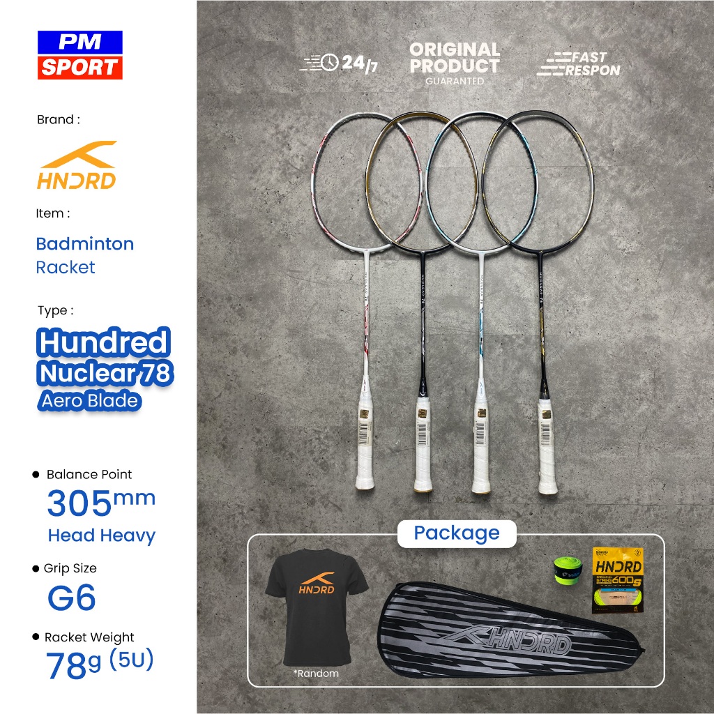RAKET BADMINTON / BULUTANGKIS HUNDRED NUCLEAR 78