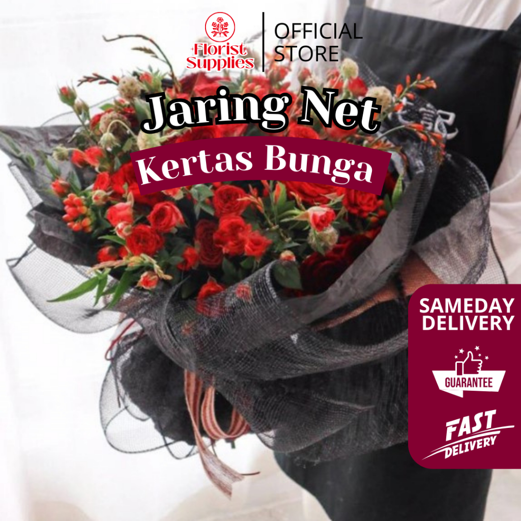 

JARING NET - Flower Wrapping Paper Polynet Jaring Pembungkus Buket Bunga Untuk Florist