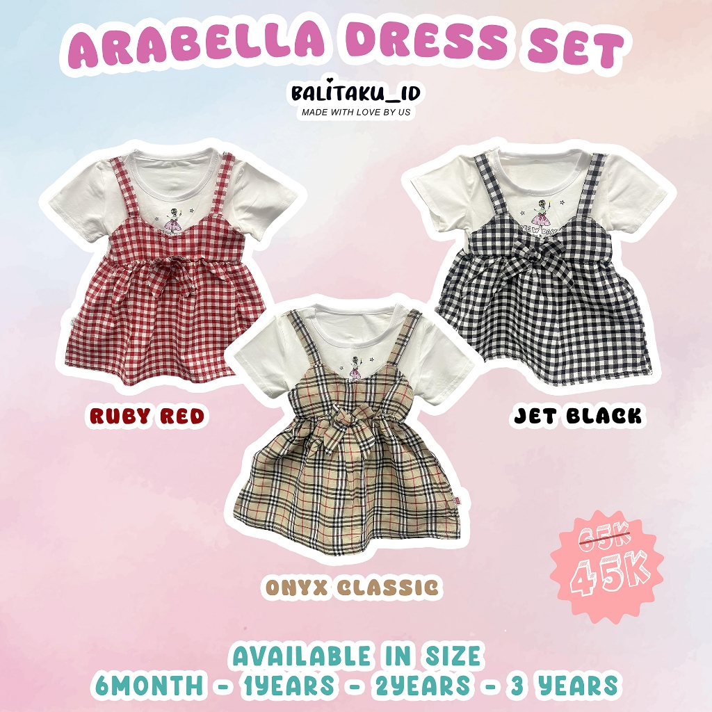 Arabella Dress Set Bayi 6 Bulan - 3 Tahun | Kain Katun Premium