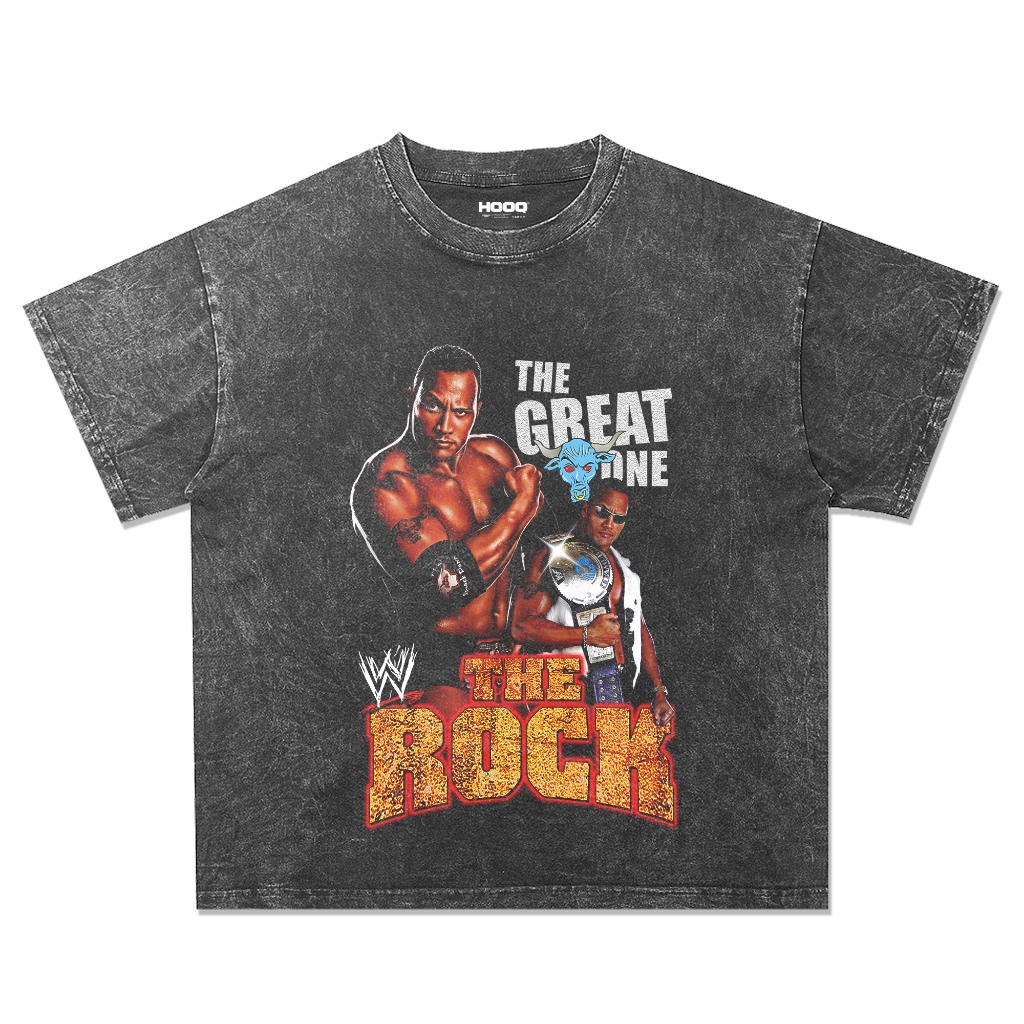 Kaos Smackdown The Rock Oversize Washing Stonewash Smackdown T-shirt