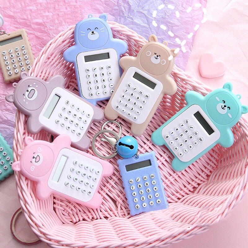 

(SUN) KALKULATOR MINI PORTABLE MOTIF BERUANG / CALCULATOR BEAR 8 DIGIT TOMBOL KARET