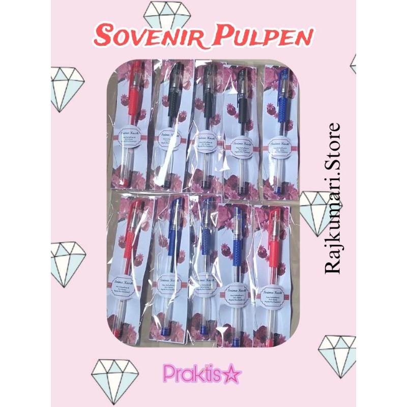 

Souvernir Pernikahan Pulpen Gel Ink | Kemasan Plastik + Kertas Ucapan | Merah | Hitam | Biru |