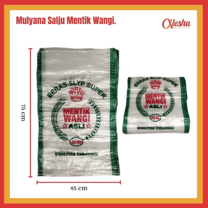 Karung Beras 25 kg Mulyana Cap Mentik Wangi /per 50 lembar