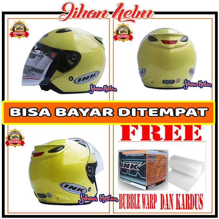HELM INK  HALF FACE / HELM INK CENTRO JET LIGHT YELLOW ORIGINAL DEWASA TERBARU