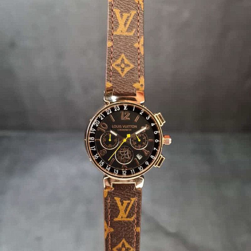 Jam Tangan Wanita LV Tambour Monogram 39MM Fullset Premium AAA+