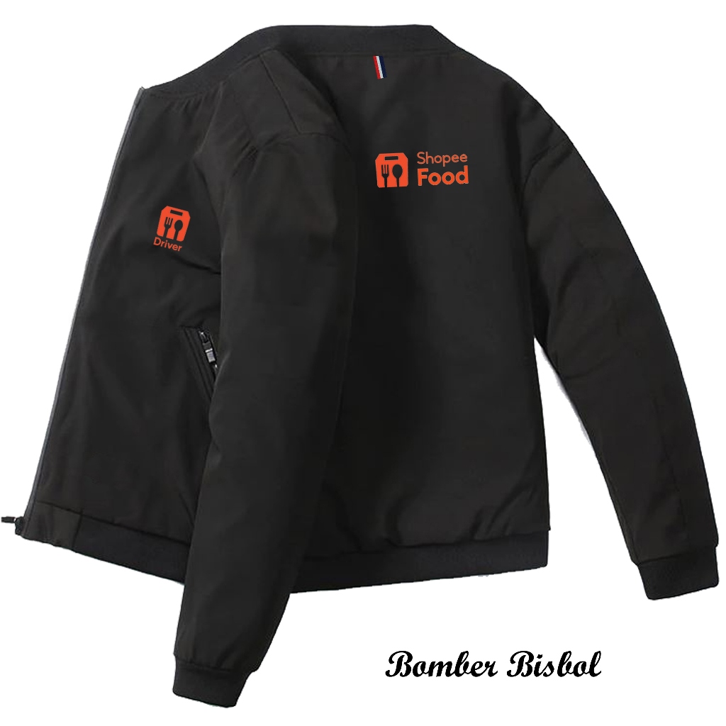jaket bomber bisbol driver shopee original / jacket parasut driver ojol shopefood murah / jaket tasl