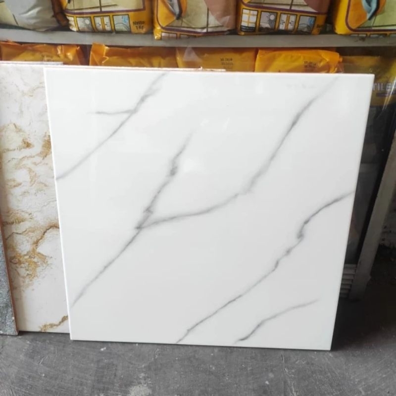 KERAMIK LANTAI CARRARA MARBLE MURAH JUPITER ANDALUSIA 50X50 KW1