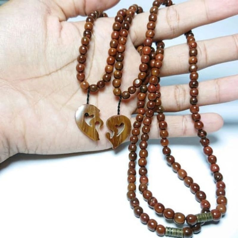 KALUNG TASBIH KOKKA KAOKAH FUKOHA MOTIF MRICA COUPLE (2KALUNG)WARNA COKLAT ASLI 100% ORIGINAL MURAH 