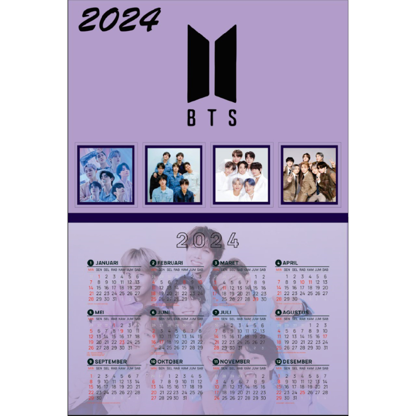 

Kalender Dinding BTS 1 Tahunan (12 bulan) 2024