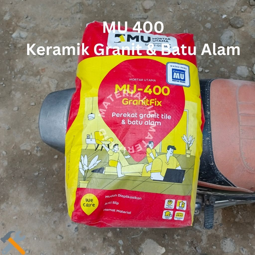 MU 400 Keramik Granit Batu Alam Semen Pasang Instant Murah 25 Kg