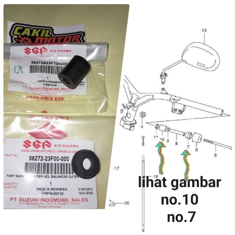 karet jalu balancer stang ori suzuki satria 2tak shogun thunder arashi satria fu 150