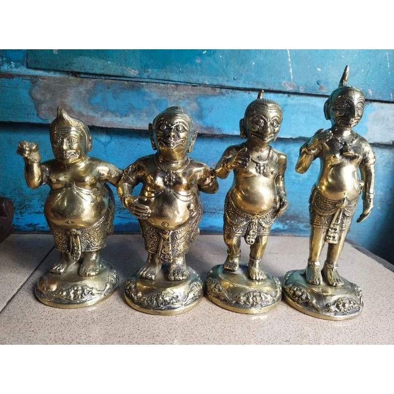 PATUNG PUNOKAWAN kuningan 1 set 4 biji