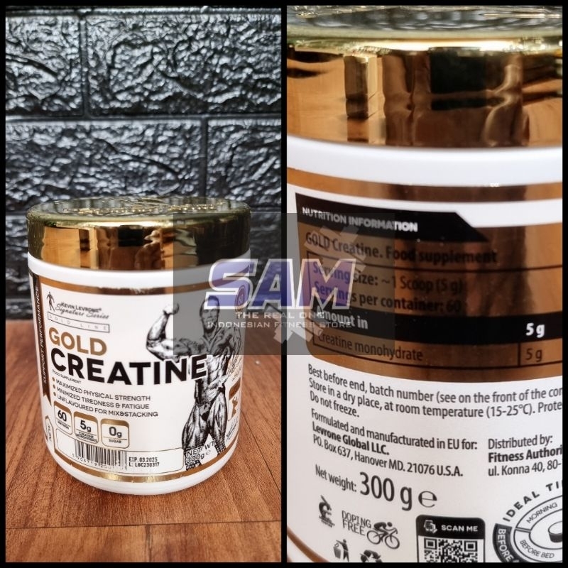 Suplemen Fitness KEVIN LEVRONE Gold Creatine 300 gram serving Monohydrate