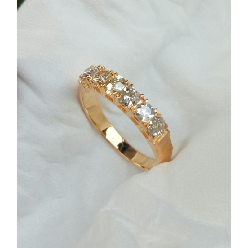cincin listring wanita mewah gold 40%/400 || jewelry 6pcs Berlian banjar