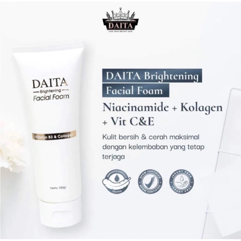 Daita Brightening Facial Foam | Sabun Pencerah Wajah | Sabun Cuci Muka Pemutih