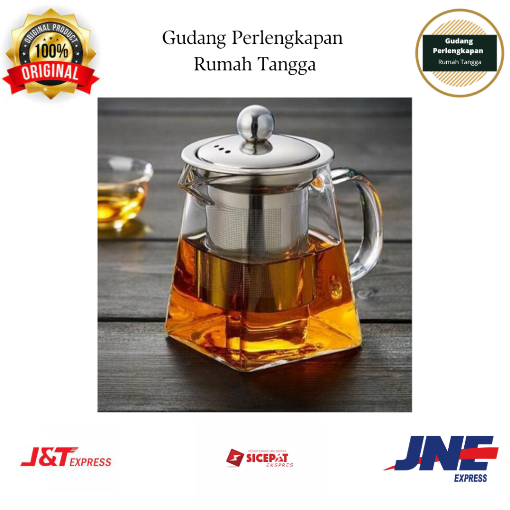 Teko Kaca Tahan Panas Estetik Teko Saringan Teh Aesthetic Teko Teh Dengan Saringan