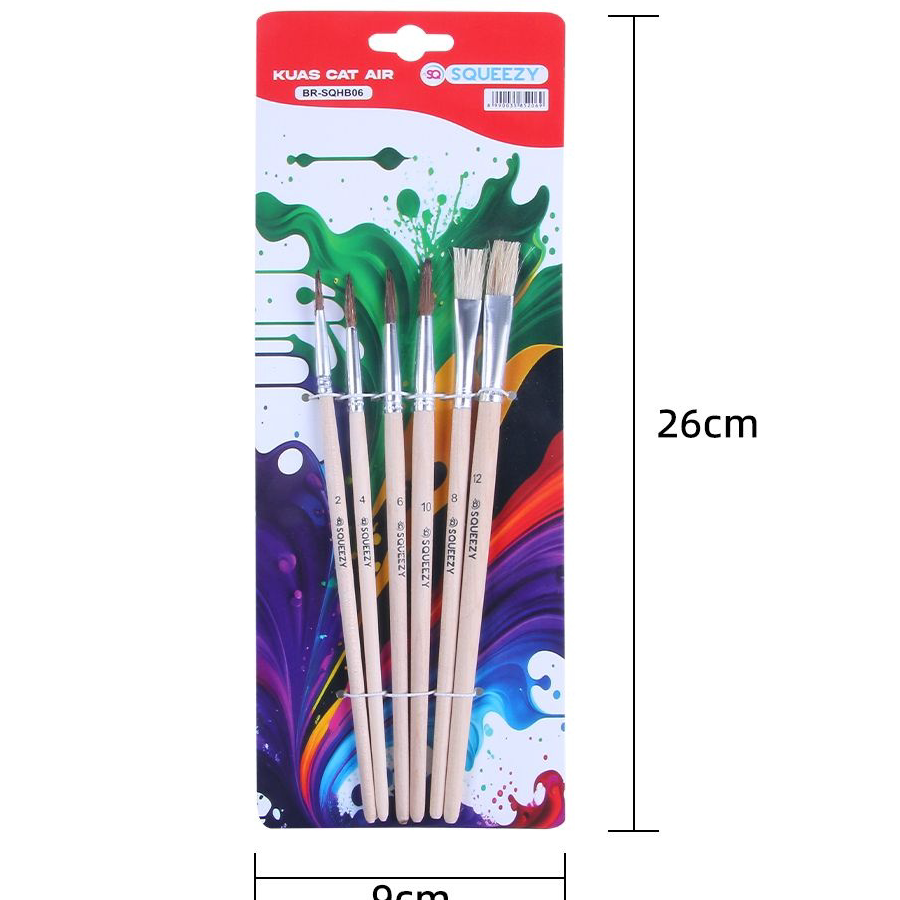 

Kirim Sekarang Apazada - Brush Kuas Cat Air [1 Set - 6 Pcs Kuas] / Cat Minyak Lukis / Set Kuas Lukis Cat Air BR-SQHB06 ➢❈