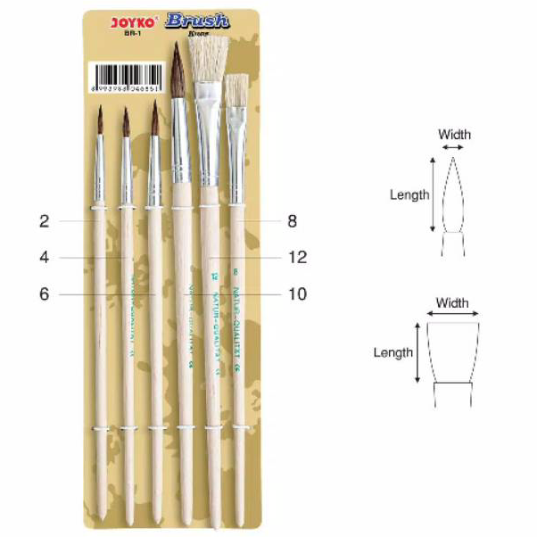 

Stok Banyak Kuas Cat / Brush Set Joyko BR-1 Isi 6 pc Ready