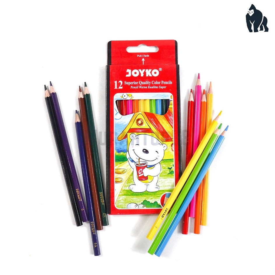 

➼➳✿✯ Pensil 12 Warna Panjang Joyko / Color Pencil CP-12PB Colouring Hexagonal Grip [1 SET] Laris