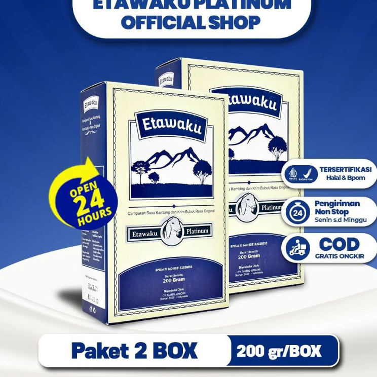 

Ready PAKET 2 BOX ETAWAKU PLATINUM ASLI - Susu Kambing Etawa Provit Solusi Atasi Masalah Gangguan Pernafasan dan Tulang Sendi