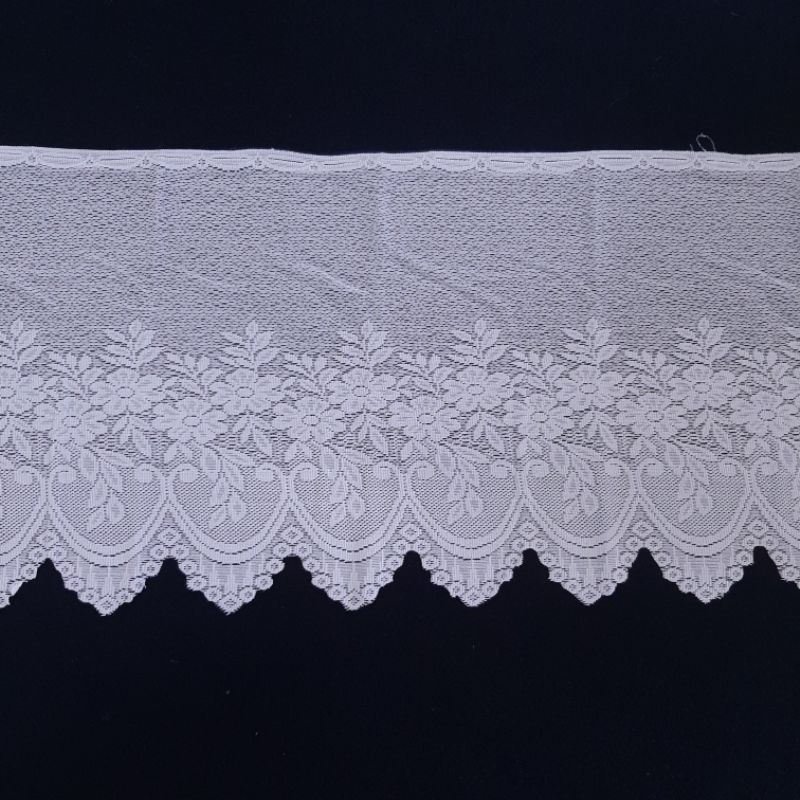 Poni vitrage 2139/ VITRAGE/ TIRAI/ PONI TIRAI/ PINGGIRAN MEJA PRASMANAN bahan renda poliester lebar 