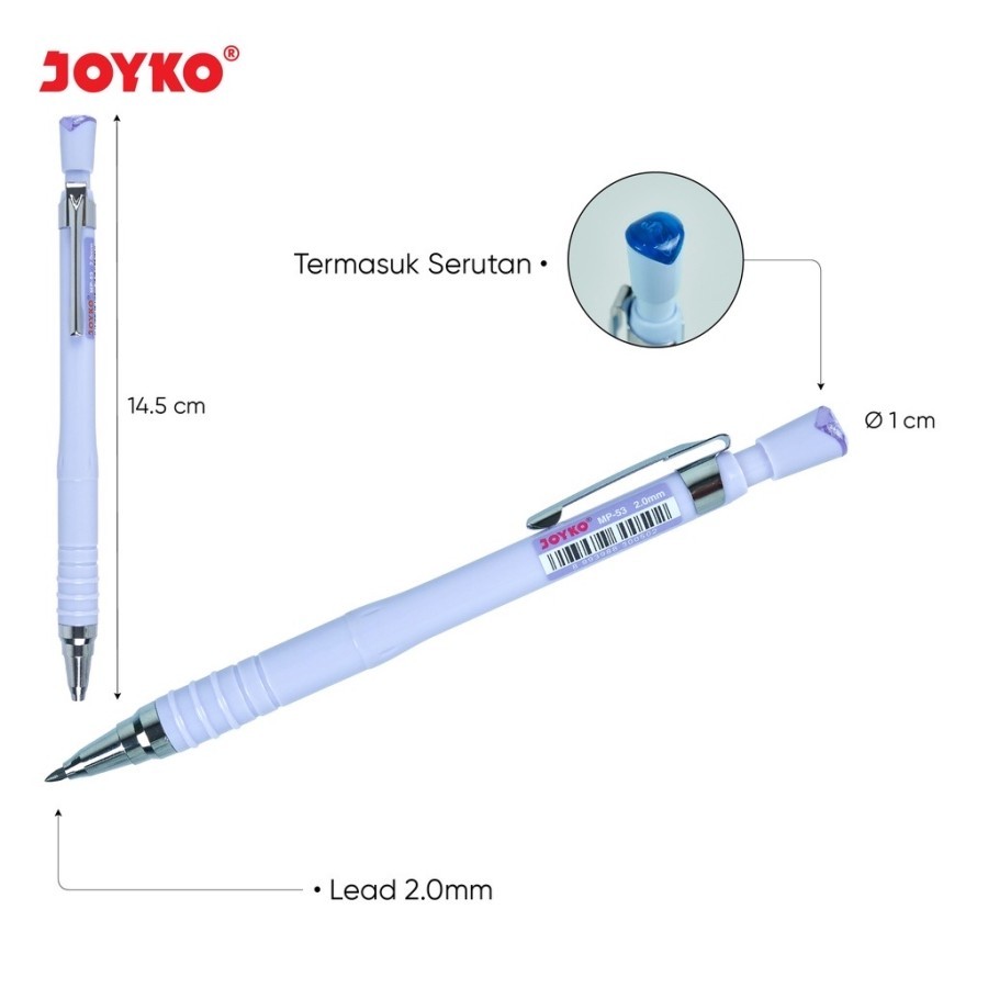 

Mechanical Pencil Pensil Mekanik Joyko MP-53 2.0 mm | Pensil Mekanik Murah (1pcs)