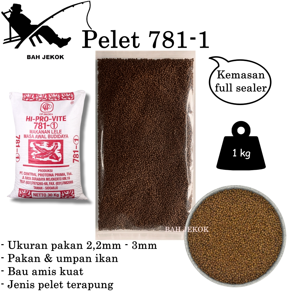 Pelet 781-1 Pakan Ikan Lele Mas Nila Gabus dll di kolam & Akuarium
