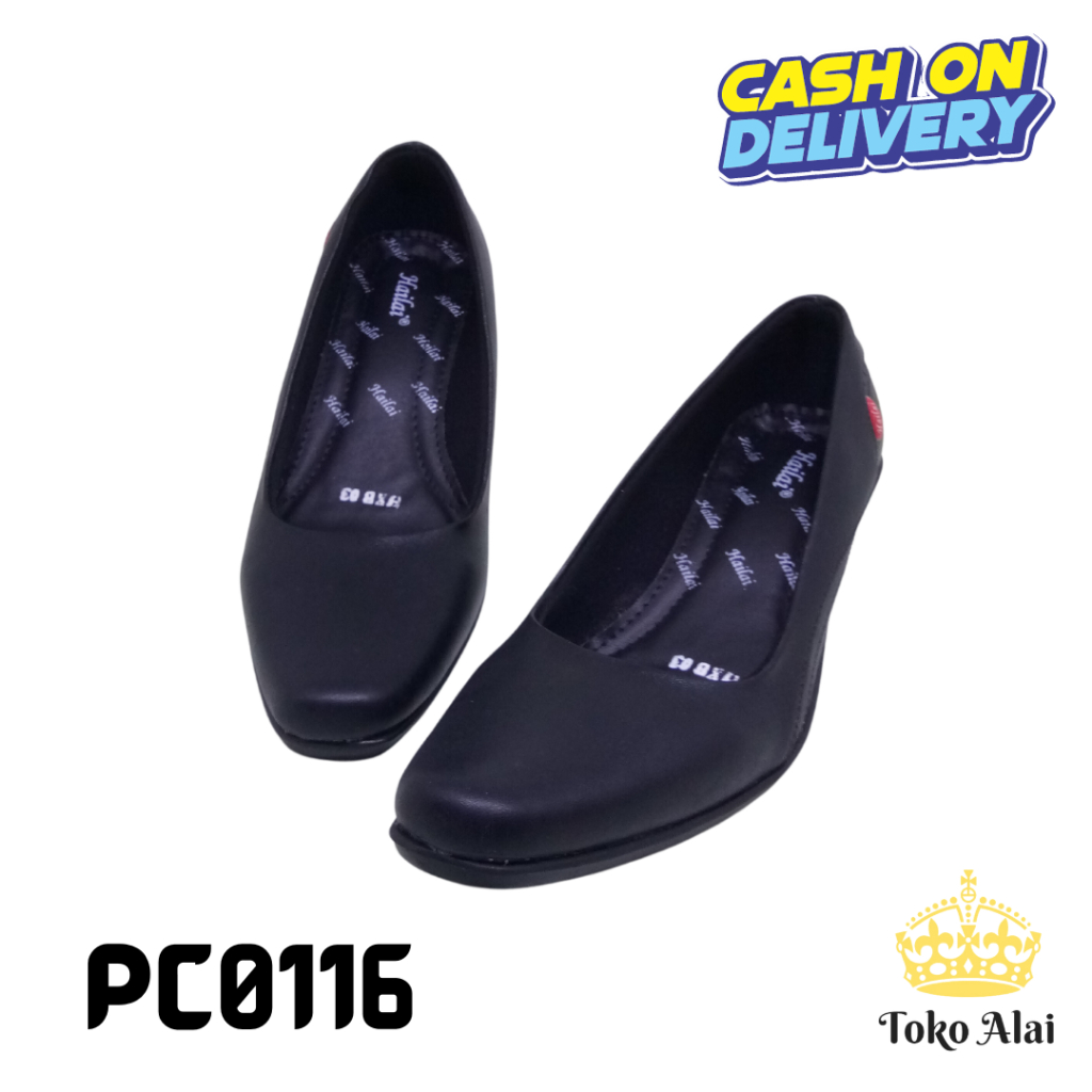 PROMO GILA Sepatu Formal Wanita Kulit Sintetis / Sepatu Pantofel Wanita Flat HAILAI HXB03 PC0116