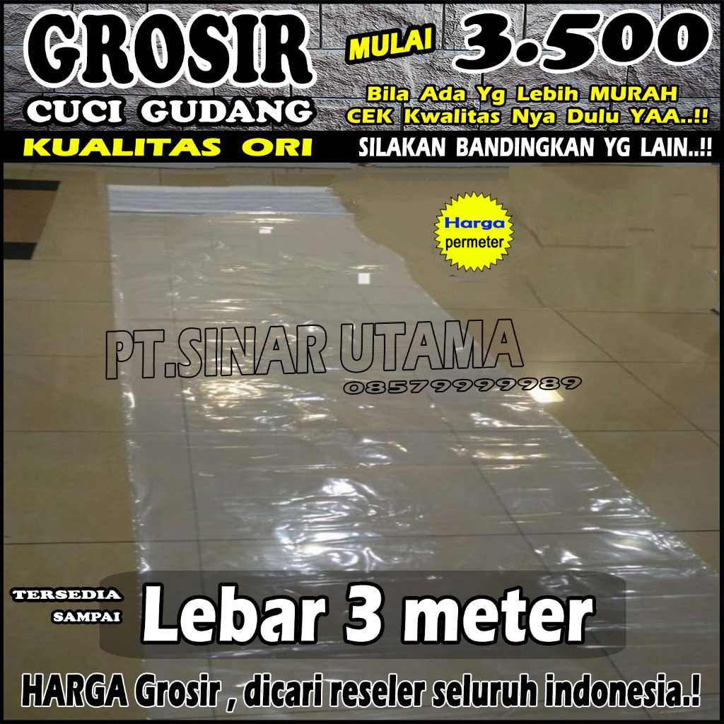 Plastik Bening Cor Besar Lebar 3 Meter UV Roll Meteran 3d