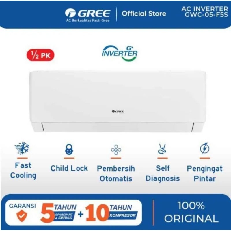 AC GREE 1/2 PK INVERTER SERIES GWC-05F5S AC GREE 1/2PK INVERTER 05F5S