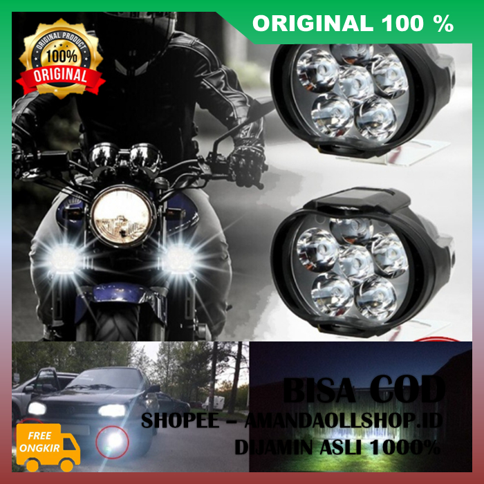 BELI 1 DAPAT 4 Lampu Sorot 6 Led Lampu Tembak Sorot LED Spion Motor Cree 6 Titik Mata 6 Watt 100% AS