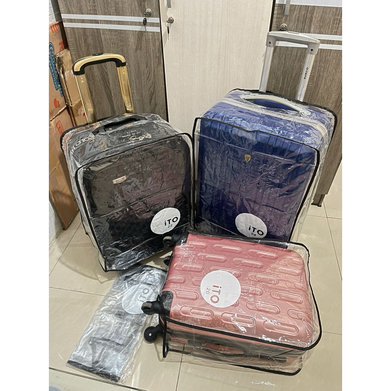 Sarung Koper Semua Ukuran 20inci 22inci 24inci 26inci 28inci Kabin Bagasi Pesawat Transparan Bening 