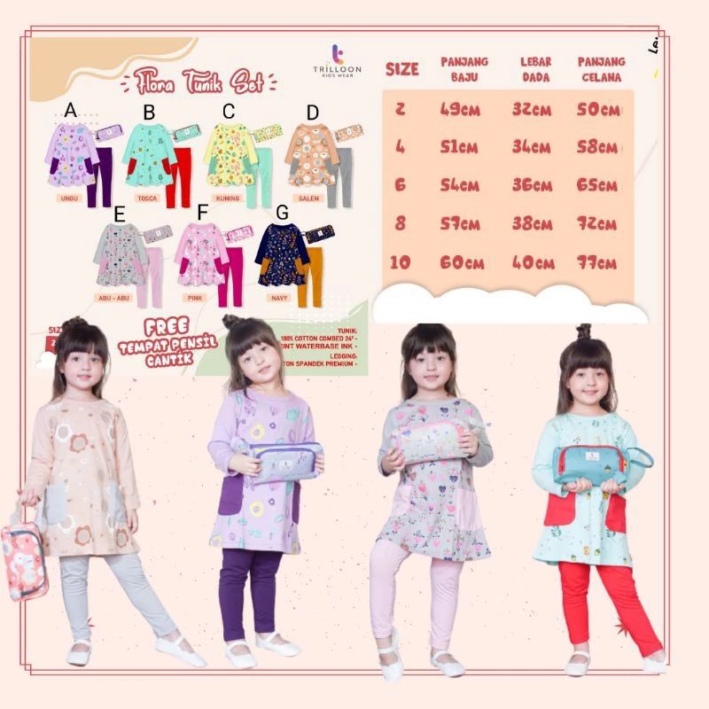 flora set tunik trillion