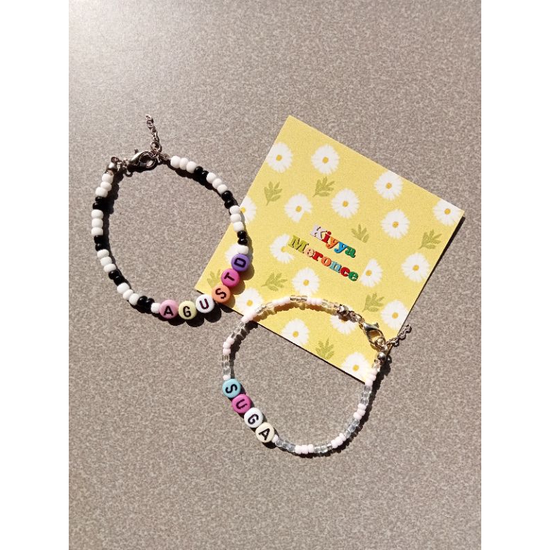 BRACELET BEADS NAME / GELANG MANIK NAMA / AGUSTD / SUGA / KPOP