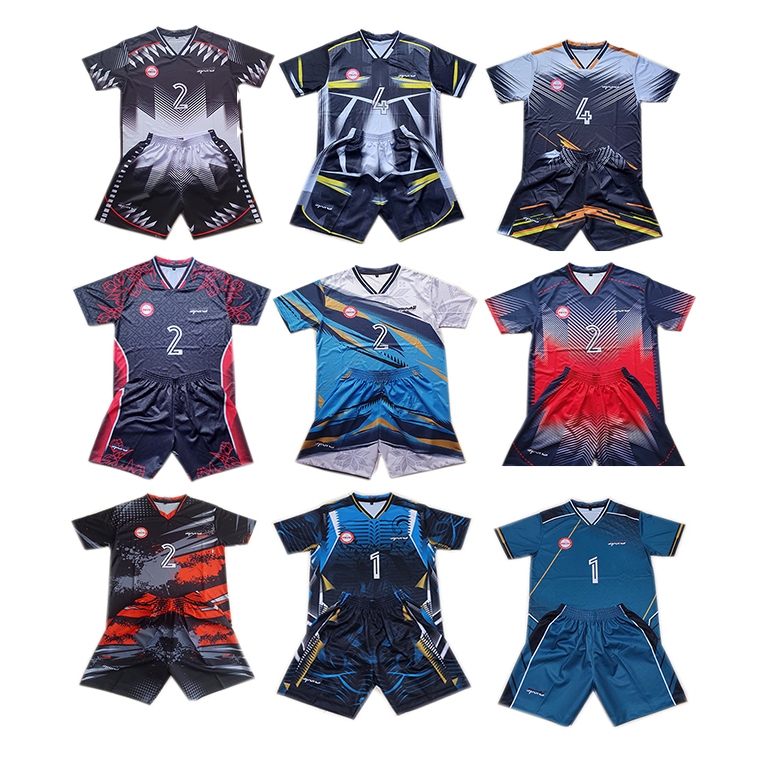 BISA COD baju setelan olahraga voli full printing terbaru 2022, atasan jersey kaos bola volly, setel