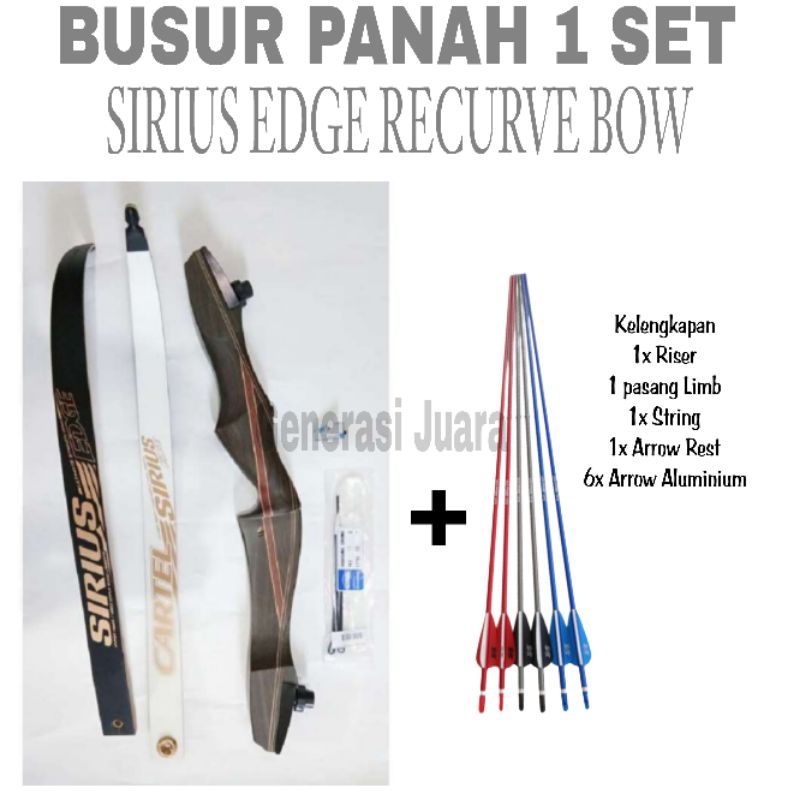 CARTEL SIRIUS EDGE Wooden Recurve Bow - Busur Panah Recurve Cartel Sirius Edge - Doosung Archery Ori