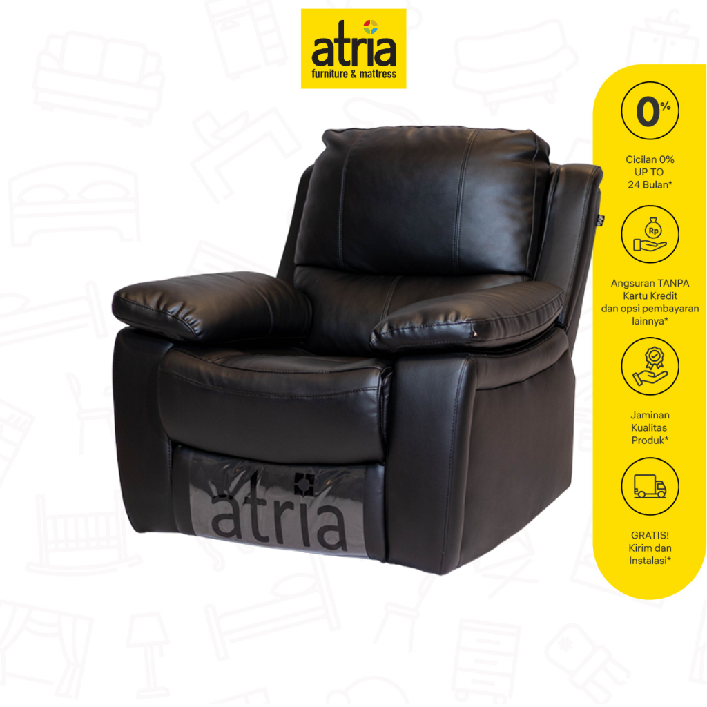 Atria Sofa Single Recliner Livana 1 seater Black/Tan