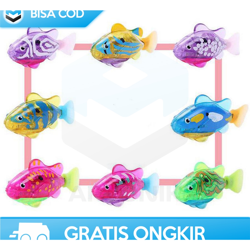 MAINAN ANAK IKAN IKANAN KECIL BERGERAK BERENANG FISH TANK MULTI COLOR