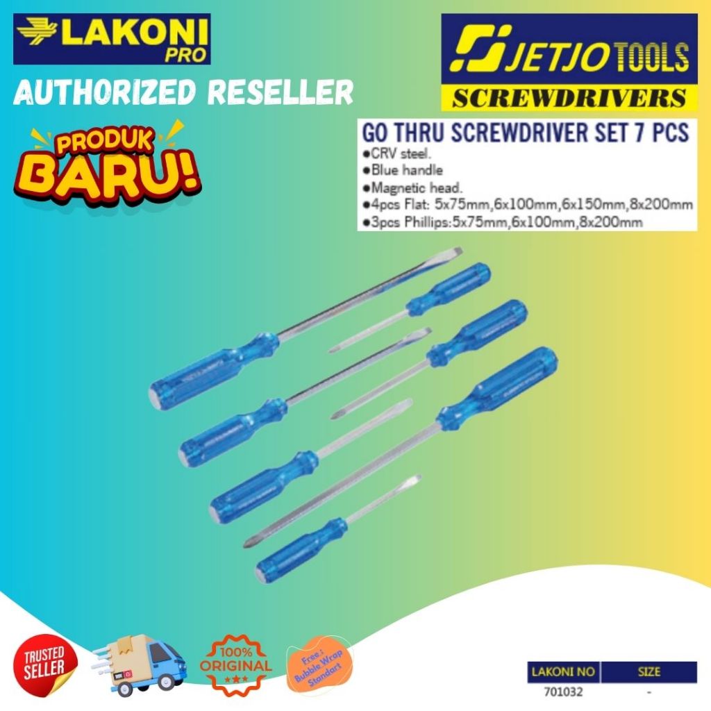 Lakoni Pro Obeng Set Tembus Go Thru Screwdriver Set 701032