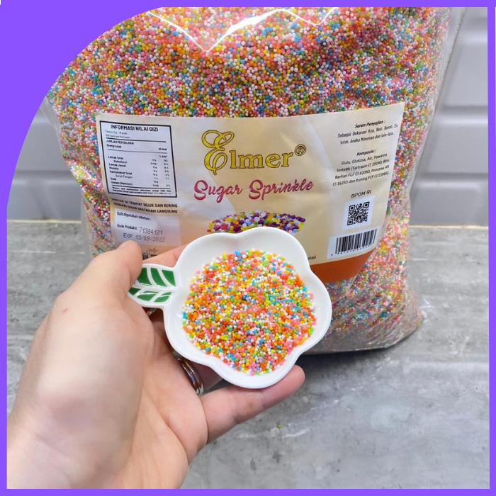 

SPRINKLE WARNA WARNI 100 GRAM / GULA BUTIR WARNA WARNI / TABURAN CORN FLAKE / TRIMIT WARNA WARNI / SUGAR SPRINKLE