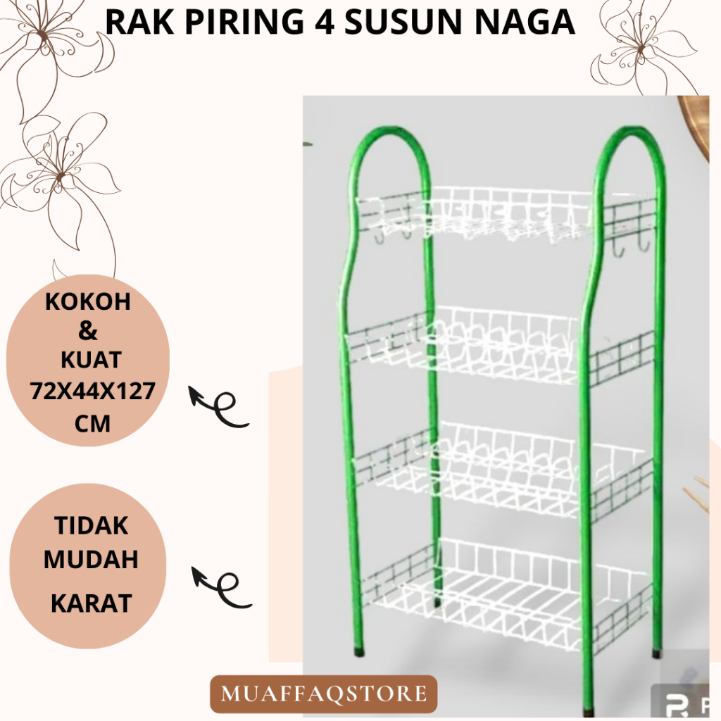Rak Piring Wastafel Stainless 4 Susun Jumbo / Rak Cuci Piring Gelas Besar