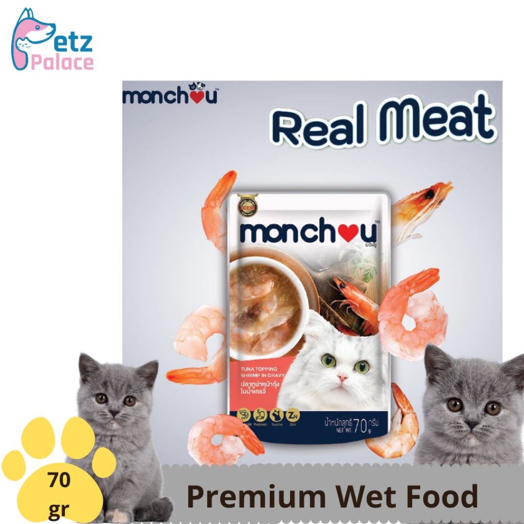 Monchou Makanan Anak Kucing Kitten Premium Wet Cat Food Human Grade Adult Cat